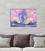 Swan Couple Original Design Canvas Printed Wall Painting