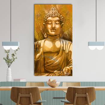 Meditating Blessing Buddha Original Design Canvas Printed Wall Painting 1