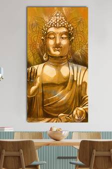 Meditating Blessing Buddha Original Design Canvas Printed Wall Painting