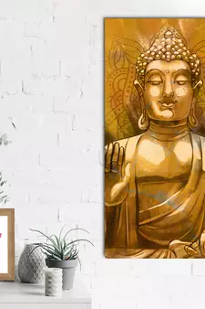 Meditating Blessing Buddha Original Design Canvas Printed Wall Painting