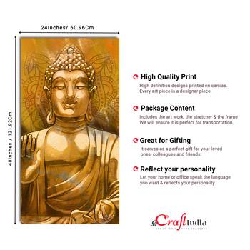 Meditating Blessing Buddha Original Design Canvas Printed Wall Painting 4