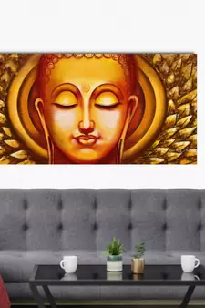 Calm Buddha Face Original Design Canvas Printed Wall Painting