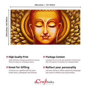 Calm Buddha Face Original Design Canvas Printed Wall Painting 4