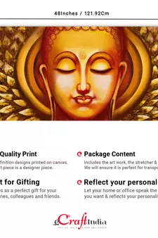 Calm Buddha Face Original Design Canvas Printed Wall Painting