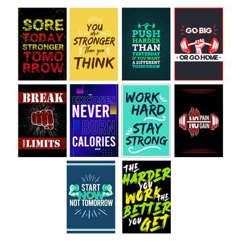 Set of  Motivational Quotes High Quality Printed  GSM Posters with Glue Drops 1