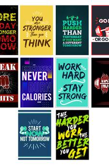 Set of  Motivational Quotes High Quality Printed  GSM Posters with Glue Drops