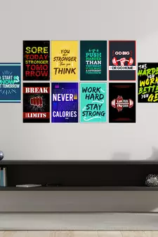Set of  Motivational Quotes High Quality Printed  GSM Posters with Glue Drops