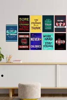 Set of  Motivational Quotes High Quality Printed  GSM Posters with Glue Drops