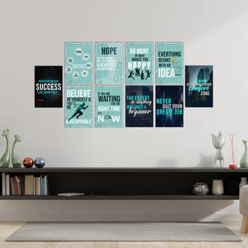 Set of  Motivational Positive Office Quotes High Quality Printed  GSM Posters with Glue Drops 1
