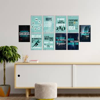Set of  Motivational Positive Office Quotes High Quality Printed  GSM Posters with Glue Drops 2