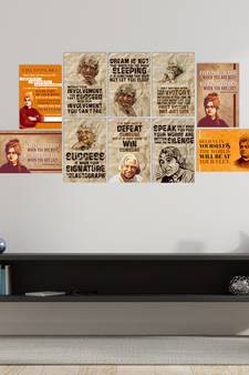 Set of  Dr Abdul Kalam Inspirational Quotes High Quality Printed  GSM Posters with Glue Drops