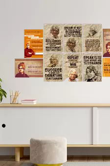 Set of  Dr Abdul Kalam Inspirational Quotes High Quality Printed  GSM Posters with Glue Drops