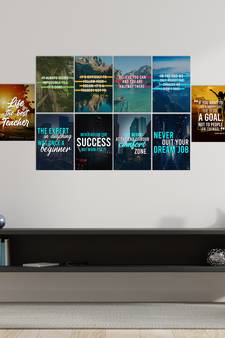 Set of  Inspirational Quotes High Quality Printed  GSM Posters with Glue Drops