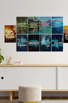 Set of  Inspirational Quotes High Quality Printed  GSM Posters with Glue Drops