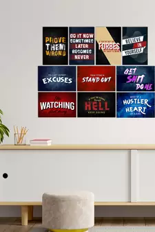 Set of  Motivational Quotes High Quality Printed  GSM Posters with Glue Drops