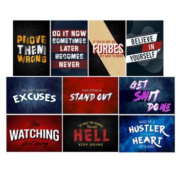 Set of  Motivational Quotes High Quality Printed  GSM Posters with Glue Drops 3