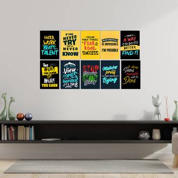 Set of  Inspirational Quotes High Quality Printed  GSM Posters with Glue Drops 1