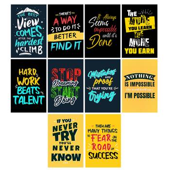 Set of  Inspirational Quotes High Quality Printed  GSM Posters with Glue Drops 3