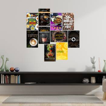 Set of  Food Theme High Quality Printed  GSM Posters with Glue Drops 1