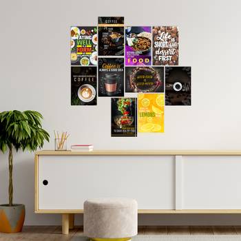 Set of  Food Theme High Quality Printed  GSM Posters with Glue Drops 2