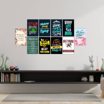 Set of  Inspirational Quotes High Quality Printed  GSM Posters with Glue Drops 1