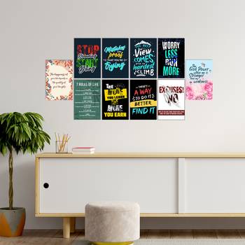 Set of  Inspirational Quotes High Quality Printed  GSM Posters with Glue Drops 2