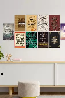 Set of  Motivational Quotes High Quality Printed  GSM Posters with Glue Drops
