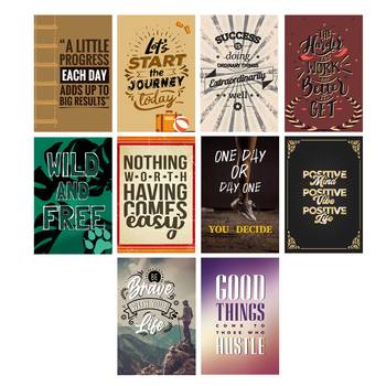 Set of  Motivational Quotes High Quality Printed  GSM Posters with Glue Drops 3