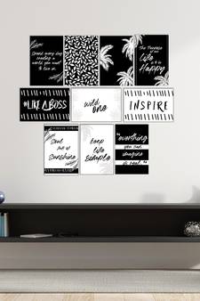 Set of  Inspirational Black and White Quotes High Quality Printed  GSM Posters with Glue Drops