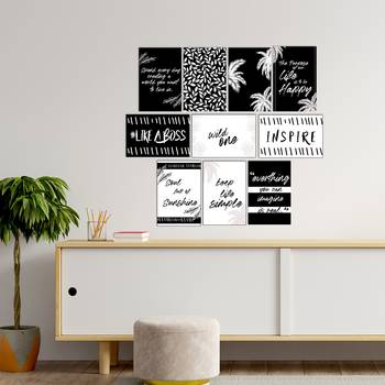 Set of  Inspirational Black and White Quotes High Quality Printed  GSM Posters with Glue Drops 2