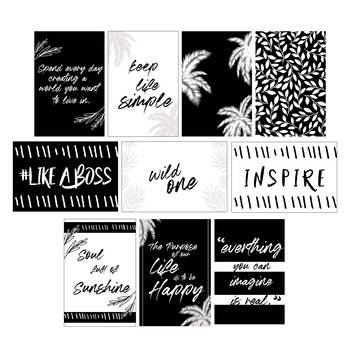 Set of  Inspirational Black and White Quotes High Quality Printed  GSM Posters with Glue Drops 3