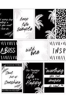Set of  Inspirational Black and White Quotes High Quality Printed  GSM Posters with Glue Drops