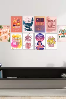 Set of  Motivation Quotes High Quality Printed  GSM Posters with Glue Drops