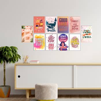 Set of  Motivation Quotes High Quality Printed  GSM Posters with Glue Drops 2