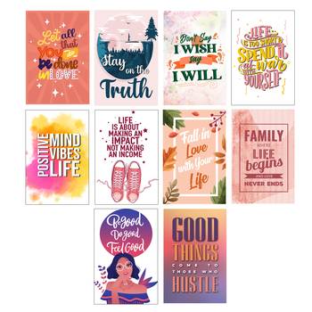 Set of  Motivation Quotes High Quality Printed  GSM Posters with Glue Drops 3