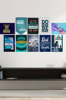 Set of  Inspiring Quotes High Quality Printed  GSM Posters with Glue Drops