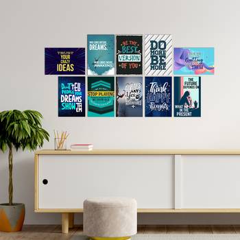 Set of  Inspiring Quotes High Quality Printed  GSM Posters with Glue Drops 2