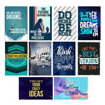 Set of  Inspiring Quotes High Quality Printed  GSM Posters with Glue Drops 3