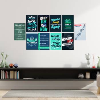 Set of  Work Hard Motivational Quotes High Quality Printed  GSM Posters with Glue Drops 1
