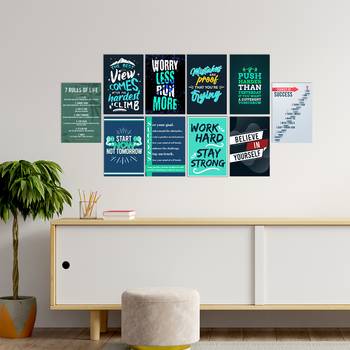 Set of  Work Hard Motivational Quotes High Quality Printed  GSM Posters with Glue Drops 2