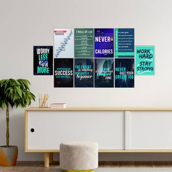 Set of  Success Inspirational Quotes High Quality Printed  GSM Posters with Glue Drops 2