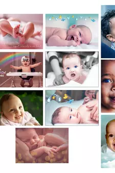 Set of  Cute Baby Wall High Quality Printed  GSM Posters for Pregnant Women with Glue Drops