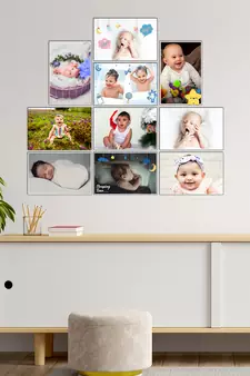 Set of  Baby Theme High Quality Printed  GSM Posters with Glue Drops