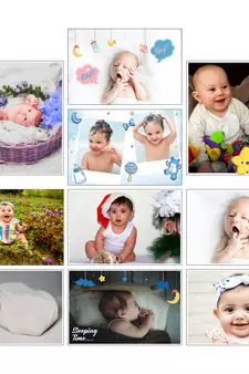 Set of  Baby Theme High Quality Printed  GSM Posters with Glue Drops