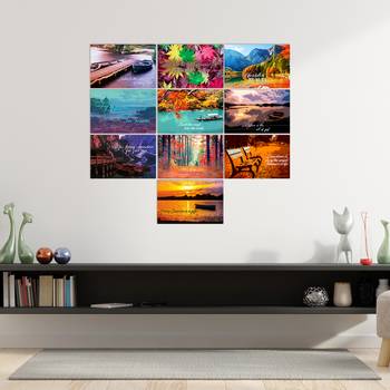 Set of  Scenery High Quality Printed  GSM Posters with Glue Drops 1