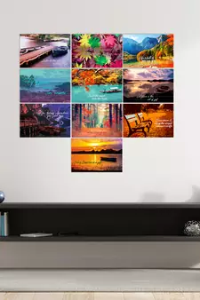 Set of  Scenery High Quality Printed  GSM Posters with Glue Drops