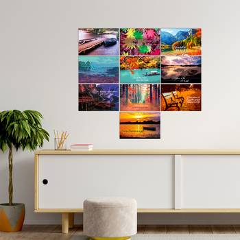 Set of  Scenery High Quality Printed  GSM Posters with Glue Drops 2