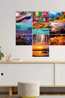 Set of  Scenery High Quality Printed  GSM Posters with Glue Drops