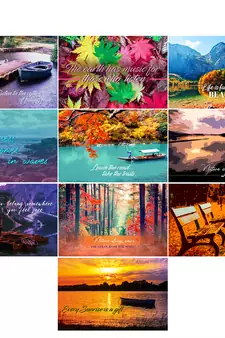 Set of  Scenery High Quality Printed  GSM Posters with Glue Drops