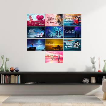 Set of  Valentine Theme High Quality Printed  GSM Posters with Glue Drops 1